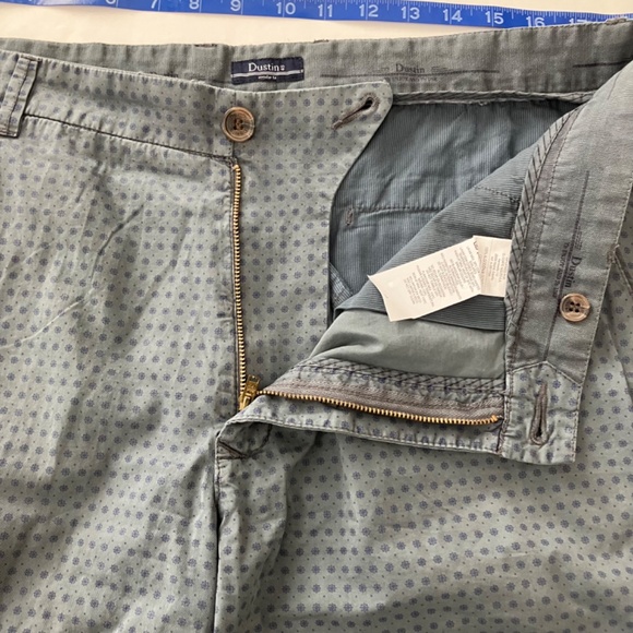 Dustin Men's Dress Shorts Size 38 Waist, Slate Colored with Small Navy Pattern - Picture 9 of 17
